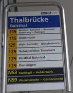 (175'304) - A-welle/PostAuto-Haltestellenschild - Balsthal, Thalbr�cke - am 2.