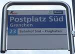 (158'998) - BGU-Haltestellenschild - Grenchen, Postplatz S�d - am 2.