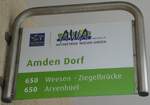 (263'914) - AWA-Haltestellenschild - Amden, Dorf - am 22.