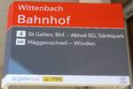 (202'701) - st.gallerbus/PostAuto-Haltestellenschild - Wittenbach, Bahnhof - am 21. M�rz 2019