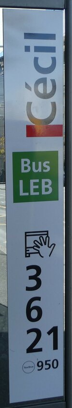 (228'849) - tl/Bus LEB-Haltestellenschild - Lausanne, C�cil - am 11.