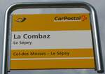 (183'985) - PostAuto-Haltestellenschild - Le S�pey, La Combaz - am 24.