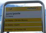 (197'950) - PostAuto-Haltestellenschild - Le S�pey, gare/poste - am 23.