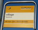 (173'125) - PostAuto-Haltestellenschild - Susc�vaz, village - am 19.