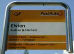 (146'254) - PostAuto-Haltestellenschild - Blatten (L�tschen), Eisten - am 5.