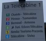 259'373) - Bus Haute-Nendaz Shuttle-Haltestellenschild - La T�l�cabine 1 - am 16.