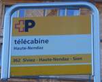 (270'494) - +P-Haltestellenschild - Haute-Nendaz, t�l�cabine - am 1.