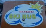 (177'627) - SKI BUS-Haltestellenschild - Morgins, Verkehrsb�ro - am 1.