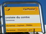 (232'080) - PostAuto-Haltestellenschild - Ovronnaz, crois�e du centre - am 18.