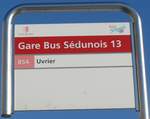 (158'078) - BUS S�dunois-Haltestellenschild - Sion, Gare - am 1.