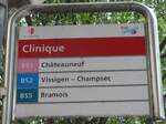 (172'550) - BUS S�dunois-Haltestellenschild - Sion, Clinique - am 26.