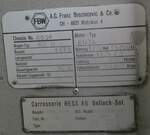 (273'325) - Typenschilder - Dubach, Walde - am 29.