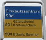 (168'882) - ZVV/PostAuto-Haltestellenschild - B�lach, Einkaufszentrum S�d - am 24.