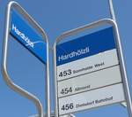 (208'254) - ZVV-Haltestellenschild - Regensdorf, Hardh�lzli - am 1.