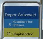 (165'900) - SBW-Haltestellenschild - Winterthur, Depot Gr�zefeld - am 26.