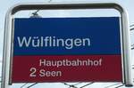 (255'156) - SBW-Haltestellenschild - Winterthur, W�lflingen - am 13.